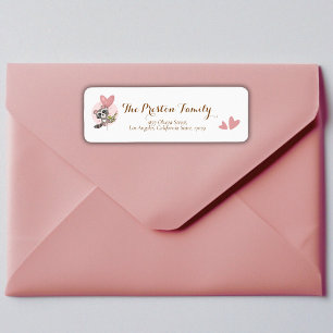 Minimalist Cute Racoon Baby Shower Return Address Label
