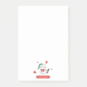 Minimalist Cute Santa Kitty Cat Meowy Christmas Post-it Notes