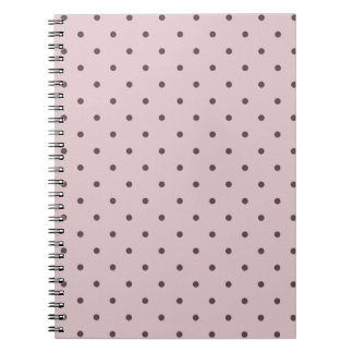 Minimalist Cute Soft Light Pink Brown Polka Dots Notebook