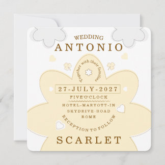 Minimalist Cute vibe Wedding And Modern Aesthetic Invitation