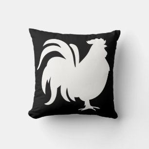 Minimalist Cute White lucky rooster Cushion