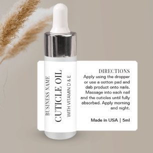 Minimalist Cuticle Oil 5ml Dropper Bottle Label