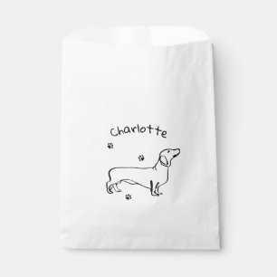 Minimalist Dachshund Art - Your Text, Your Style Favour Bag