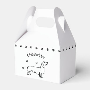 Minimalist Dachshund Art - Your Text, Your Style Favour Box