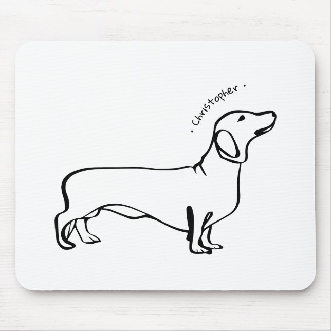 Minimalist Dachshund Art - Your Text, Your Style Mouse Pad (Front)
