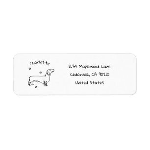 Minimalist Dachshund Art - Your Text, Your Style Return Address Label