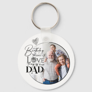 Minimalist Dad Birthday Typography Photo Key Ring