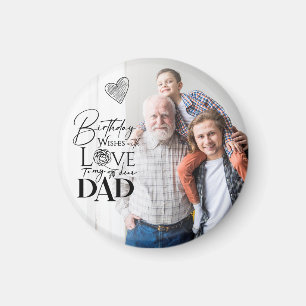 Minimalist Dad Birthday Typography Photo Magnet