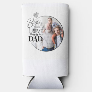 Minimalist Dad Birthday Typography Photo Seltzer Can Cooler