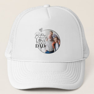 Minimalist Dad Birthday Typography Photo Trucker Hat