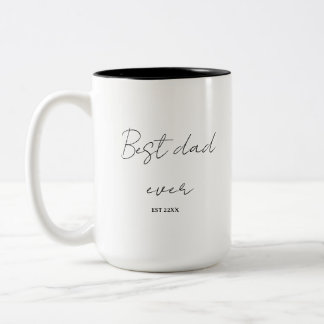 Minimalist dad ever EST Two-Tone Coffee Mug