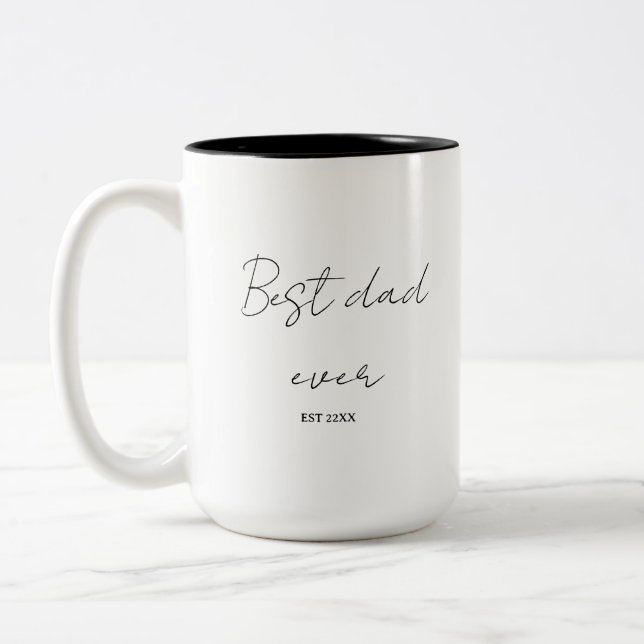 Minimalist dad ever EST Two-Tone Coffee Mug (Left)