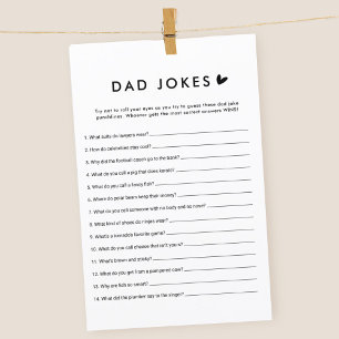Minimalist Dad Jokes Baby Shower Game Cards