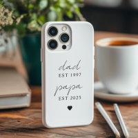 Minimalist Dad & Papa EST 2025 Personalised