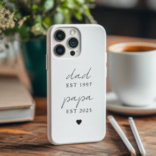Minimalist Dad & Papa EST 2025 Personalized iPhone 16 Pro Case