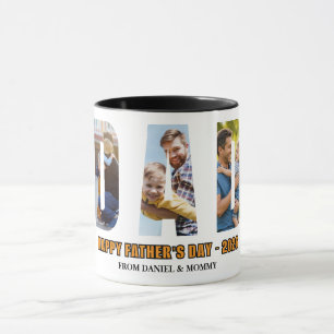 Minimalist DAD Photo Collage Happy Father's Day Mug