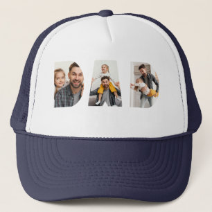 Minimalist DAD Photo Collage Personalised Trucker Hat