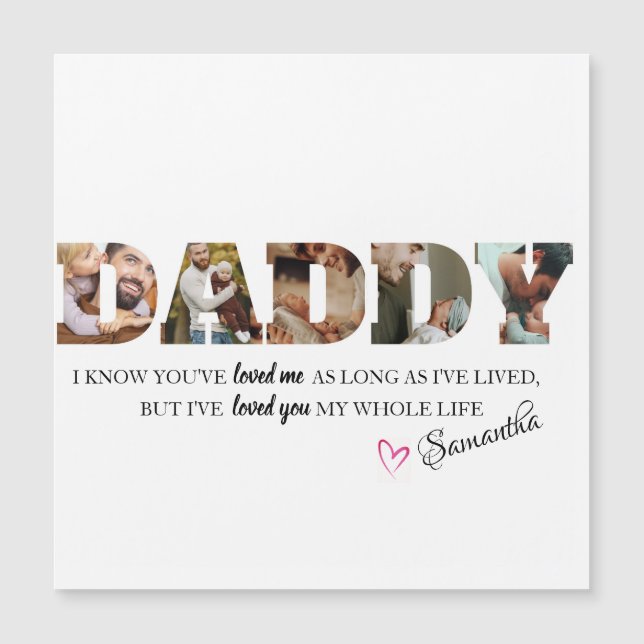 Minimalist DADDY Photo Collage Happy Father's Day  (Front)