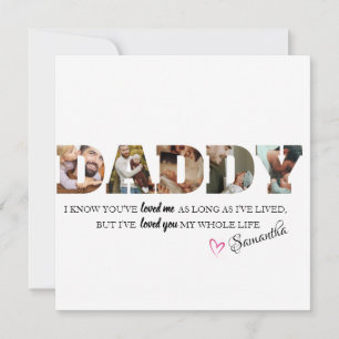 Minimalist DADDY Photo Collage Happy Father's Day  Card