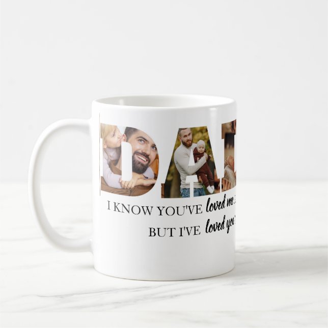 Minimalist DADDY Photo Collage Happy Father's Day Coffee Mug (Left)