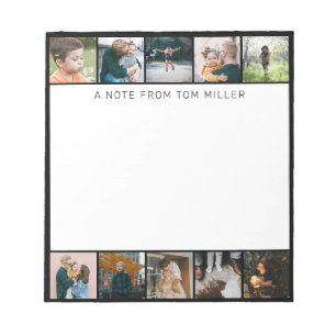 Minimalist Dad's Custom 10 Photo Collage Notepad