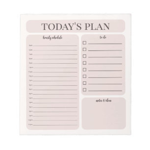 Minimalist Daily Planner Notepad Hourly To Do