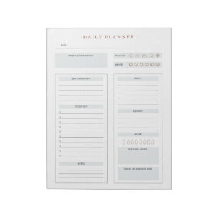 Minimalist Daily Planner To do list Dusty Blue  Notepad