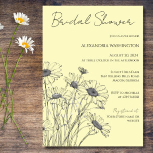 Minimalist Daisy Bridal Shower Invitation