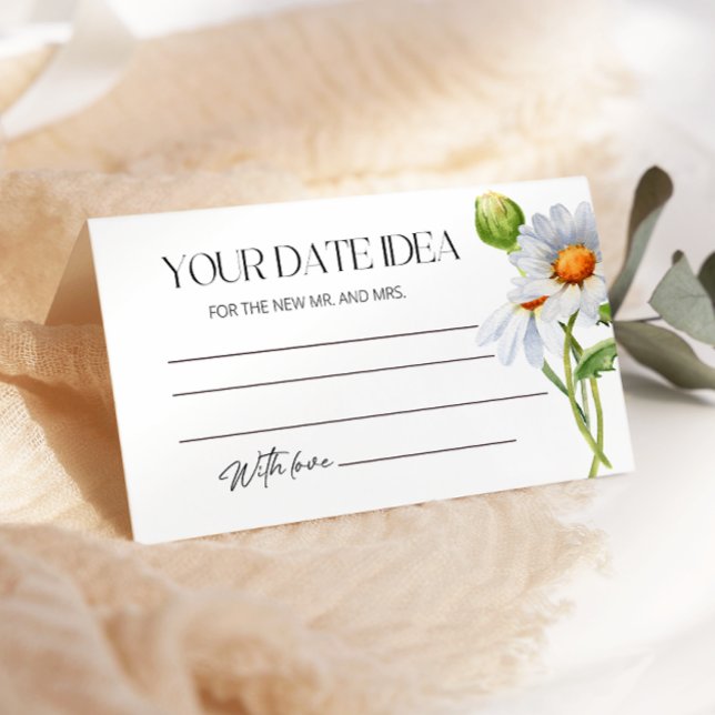 Minimalist Daisy Date night ideas. Date jar Enclosure Card (Creator Uploaded)
