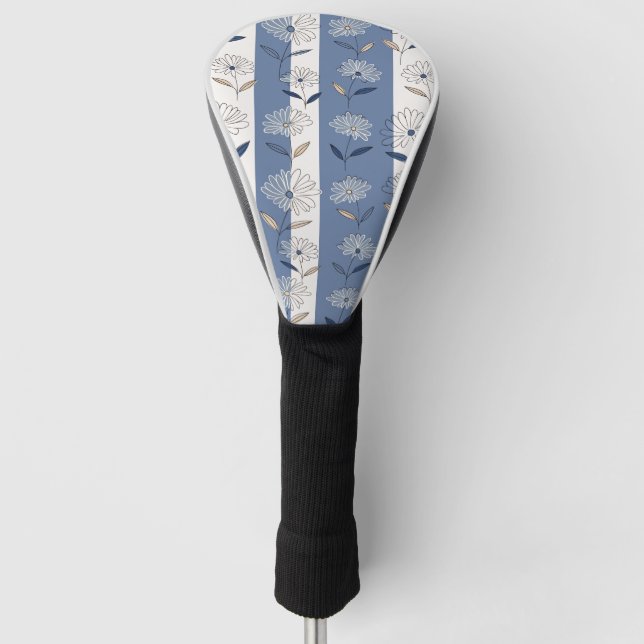 Minimalist Daisy Floral Pattern (1) Golf Head Cover (Front)