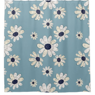 Minimalist Daisy Floral Pattern (2) Shower Curtain