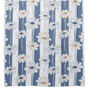 Minimalist Daisy Floral Pattern (3) Shower Curtain
