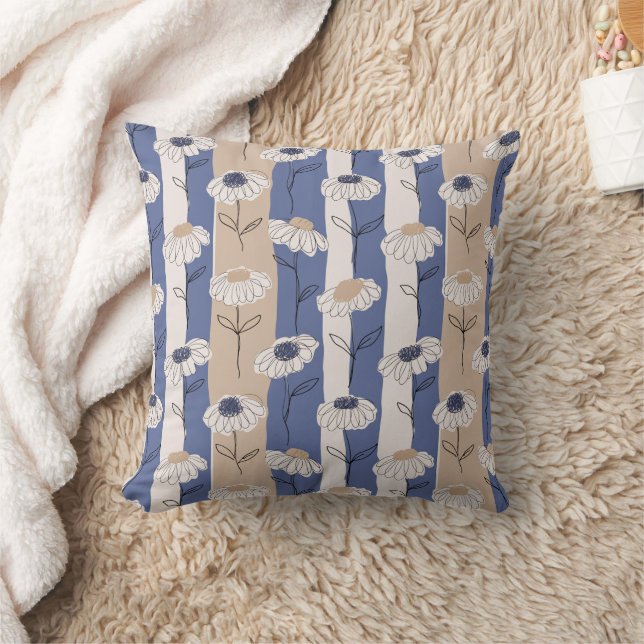 Minimalist Daisy Floral Pattern (4) Cushion (Blanket)