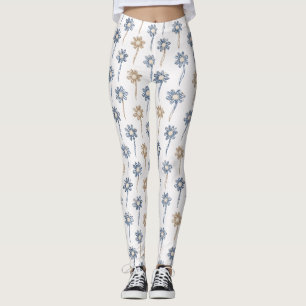 Minimalist Daisy Floral Pattern (4) Leggings
