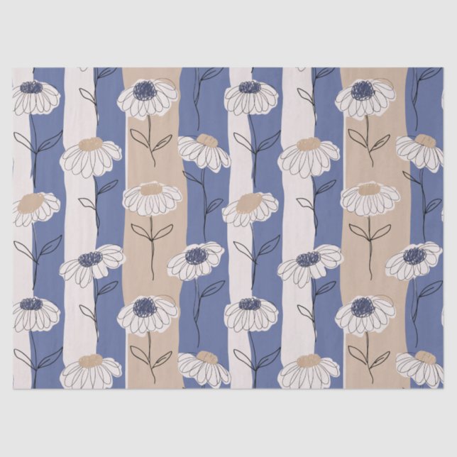 Minimalist Daisy Floral Pattern (4) Tissue Paper (Front)