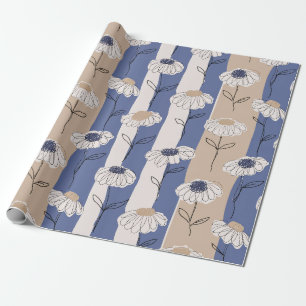 Minimalist Daisy Floral Pattern (4) Wrapping Paper