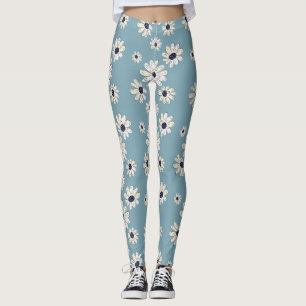 Minimalist Daisy Floral Pattern (6) Leggings