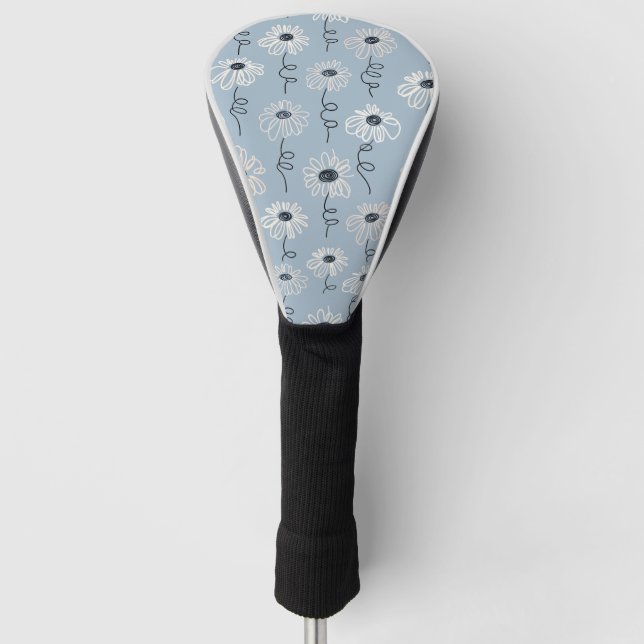 Minimalist Daisy Floral Pattern (7) Golf Head Cover (Front)
