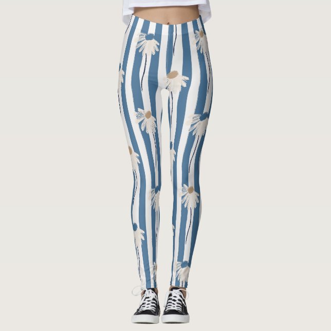 Minimalist Daisy Floral Pattern (8) Leggings (Front)