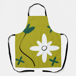 Minimalist Daisy Flower Abstract Botanical Art Apron