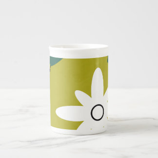 Minimalist Daisy Flower Abstract Botanical Art Bone China Mug