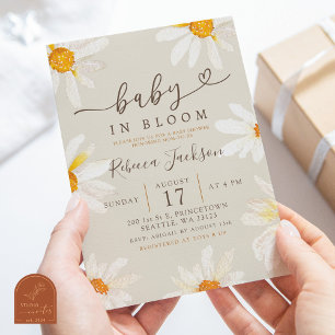 Minimalist Daisy Summer Baby in Bloom Baby Shower Invitation