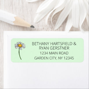 Minimalist Daisy Wedding Address Return Address Label