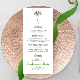 Minimalist Daisy Wedding Menu