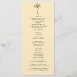 Minimalist Daisy Wedding Program