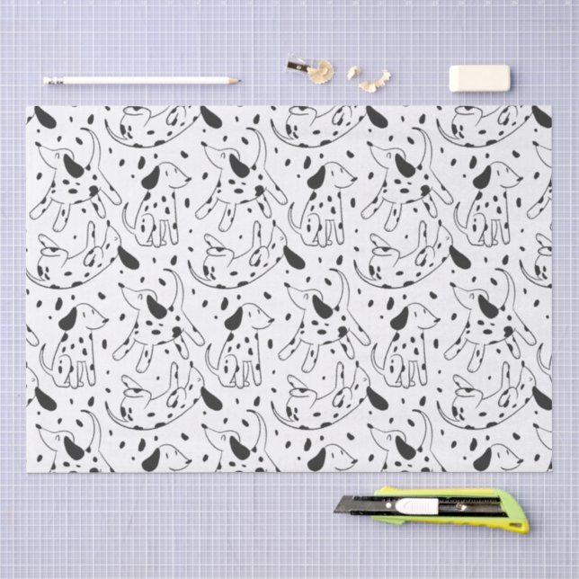 Minimalist Dalmatian Dog Pattern Tissue Paper (Craft)