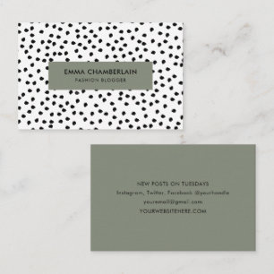 Minimalist Dalmatian Print Modern Custom Business Card