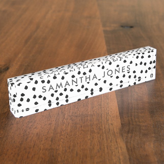 Minimalist Dalmatian Simple Modern Cute Custom Nameplate (Side)