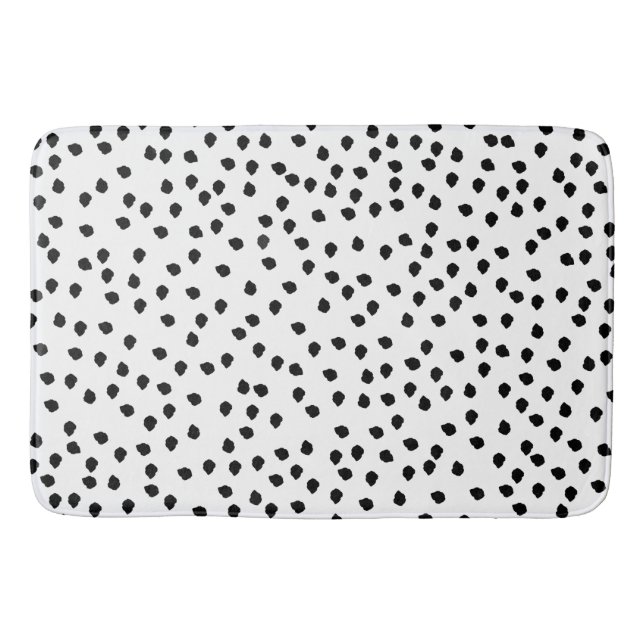 Minimalist Dalmatian Spots Simple Modern Cute Bath Mat (Front)
