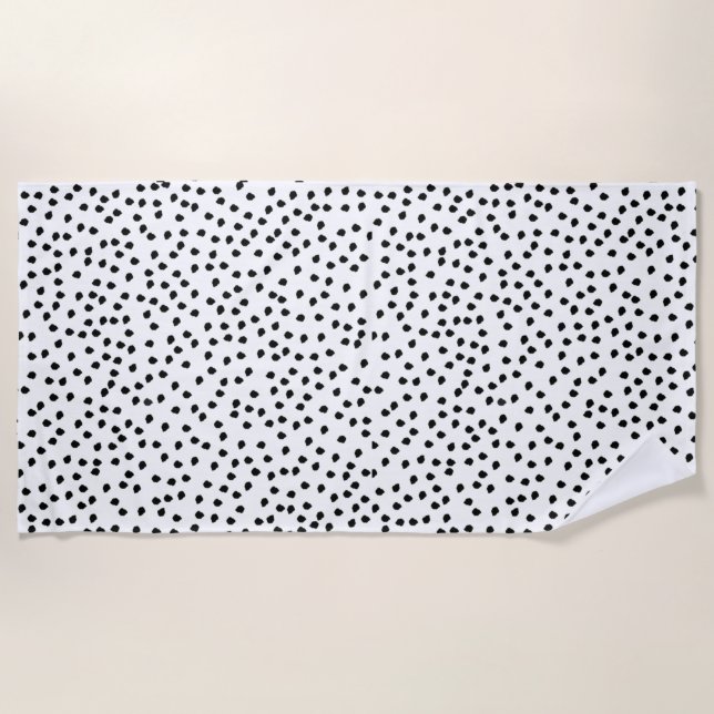 Minimalist Dalmatian Spots Simple Modern Cute Beach Towel (Front)